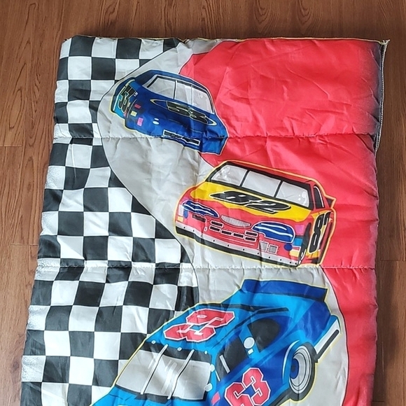 Vintage 90s Nascar Official Racecar Grand Prix Children's Sleeping Bag 30"x54" - Picture 8 of 17